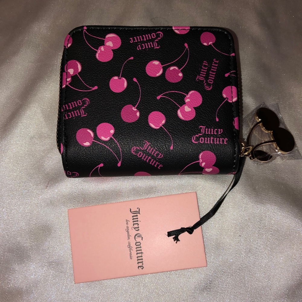 Juicy Couture Black Multi Liquorice Cherry On Top Small ZA Bifold Wallet NWT - Picture 7 of 16
